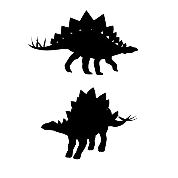 Silhouette vettoriali dei dinosauri Stegosaurus . — Vettoriale Stock