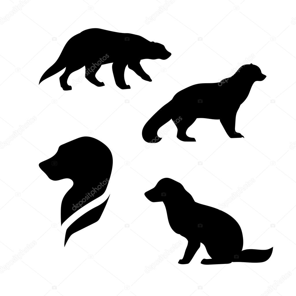 Wolverine vector silhouettes.
