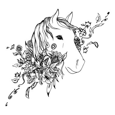 Soyut grafik at başı, yazdırma.