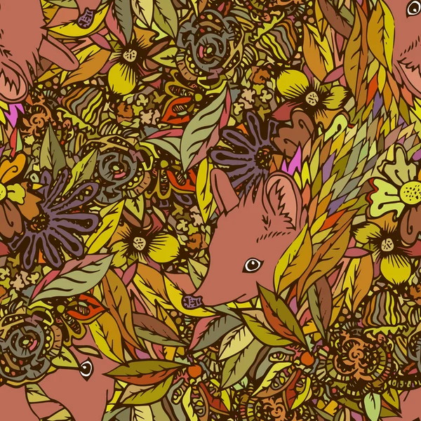 Söta lilla igelkott seamless mönster — Stock vektor