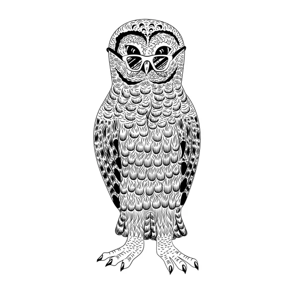 Illustration vectorielle du hibou hipster . — Image vectorielle