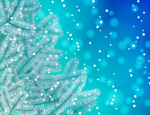 Albero di Natale bianco vettoriale su sfondo blu . — Vettoriale Stock