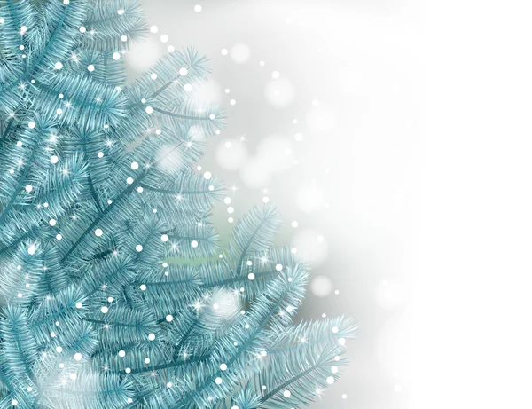 Vector blue christmas tree on white background. — Stockvector