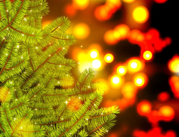 Vektor-Weihnachtsbaum auf gemütlichem Hintergrund. — Stockvektor