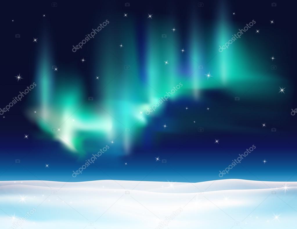 Northern lights background vector illustration.