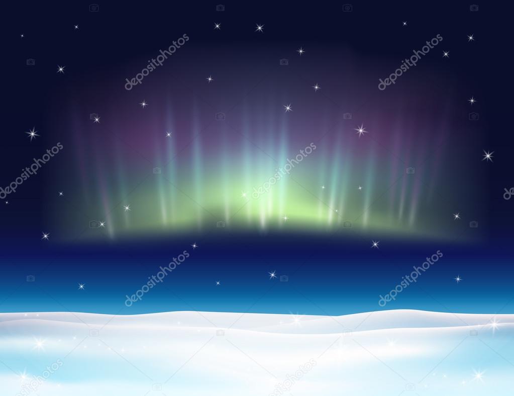 Northern lights background vector illustration.