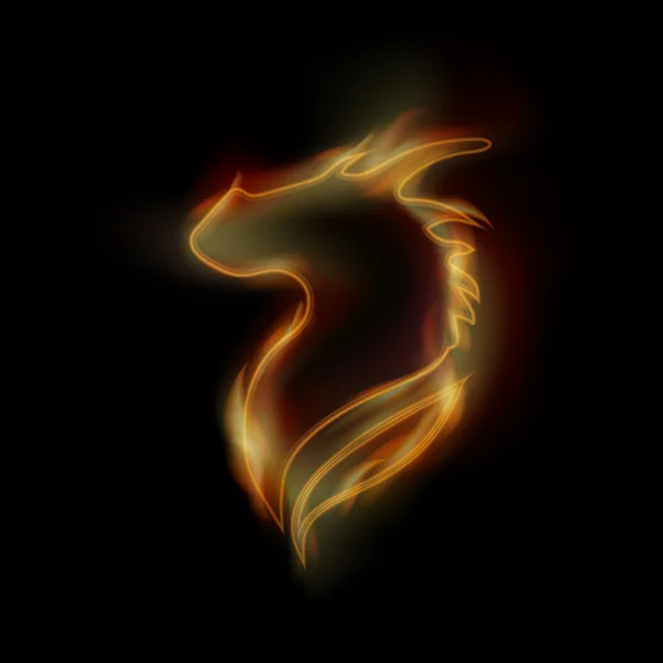 Vector fire dragon. — Stockvector