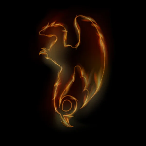 Vector fire dragon. — Stockvector