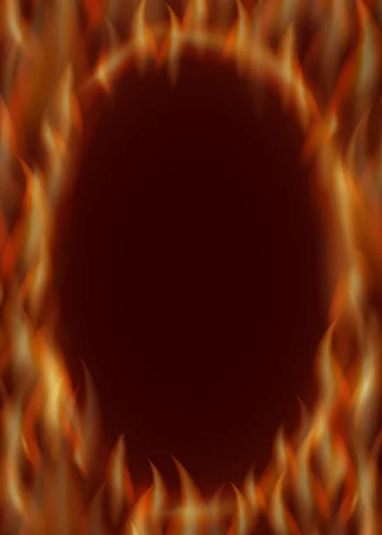火のベクトル オーバル フレーム. — ストックベクタ