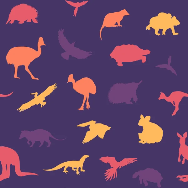 Australiska djur mönster. — Stock vektor