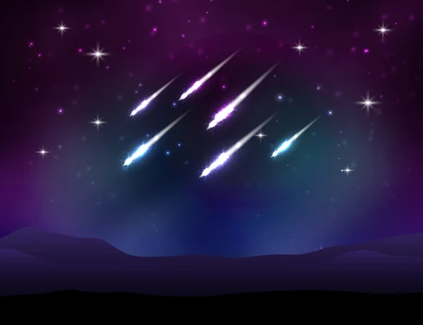 Lluvia de meteoritos vectoriales — Vector de stock