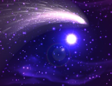 Vektör kuyruklu yıldız arka plan.