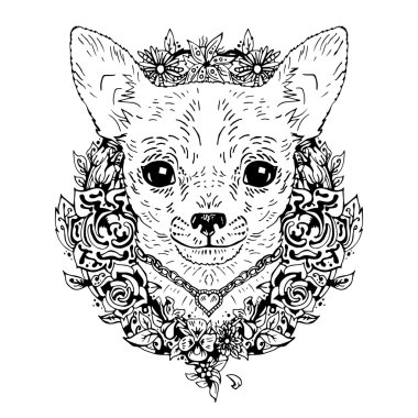 Chihuahua grafik köpek, soyut vektör çizim
