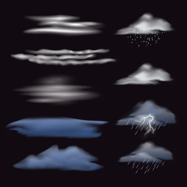 Set van transparante wolken. Vector. — Stockvector