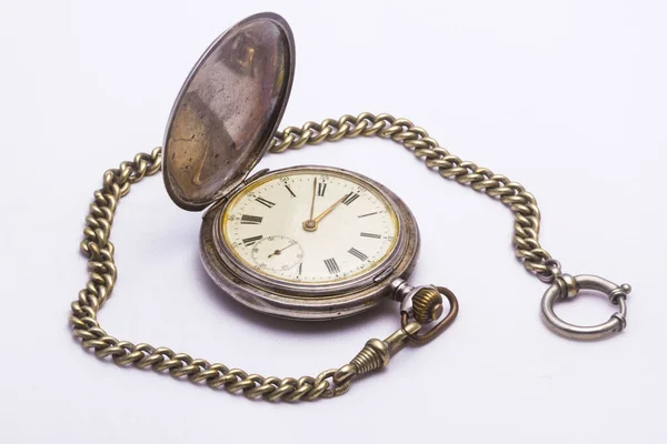 Old Pocket Watch White Background Stock Picture
