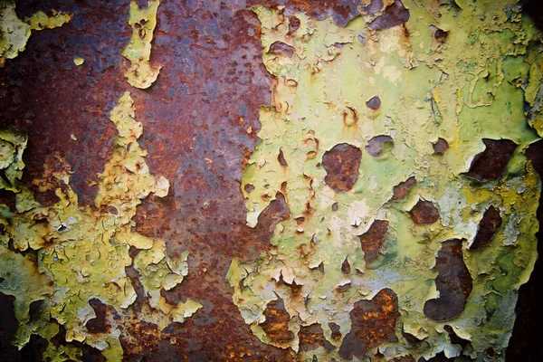 Rusty Metal Sheet Surface Coated Decaying Paint — Stock Photo, Image