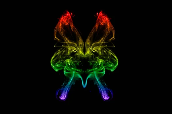 蝶の形をしたカラフルな煙 — ストック写真