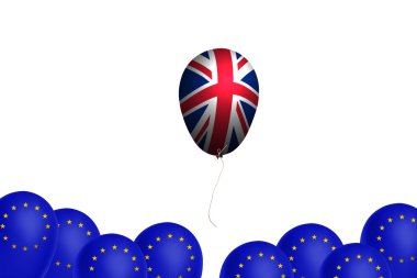 Balon Birleşik Krallık bayrağı ile Avrupa Birliği'nden çekilme İngiltere bir örnek olarak uçan