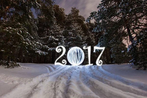 2017 biglietto di auguri di Capodanno — Foto Stock