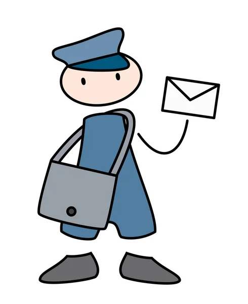 Почтальон, доставляющий письмо — стоковый вектор