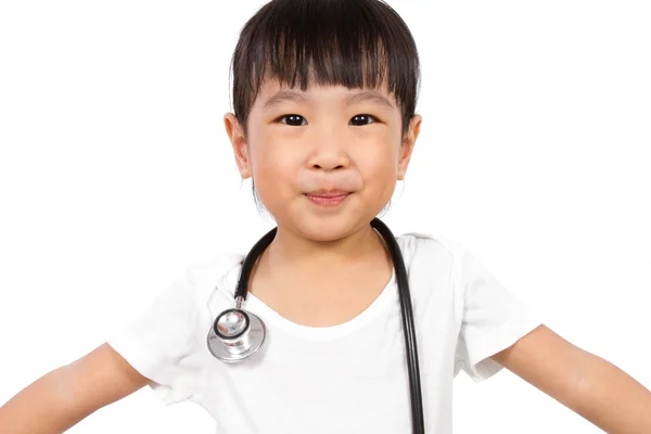 Asiatique petite chinoise fille avec un stéthoscope — Photo