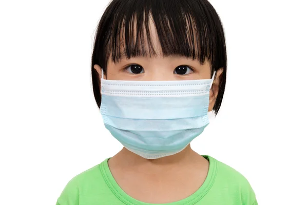 Asian Little Chinese Girl Wearing a Protective Mask — Stock Photo, Image