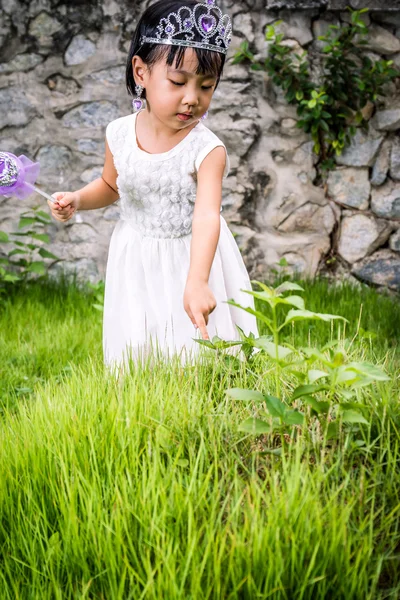 Aziatische Chinees meisje in prinses kostuum — Stockfoto