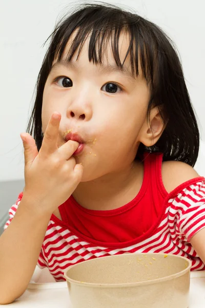 Chica china comiendo Durian — Foto de Stock