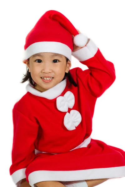 Asyalı Çinli Noel Baba kız — Stok fotoğraf
