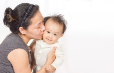 Asian Mom and baby