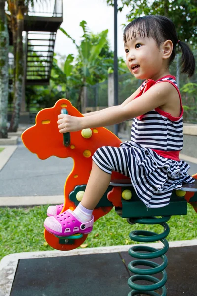 Asian Kid Riding at Park — Stock Photo, Image