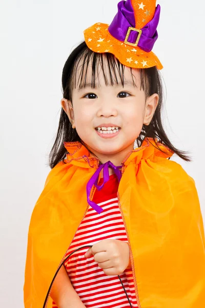 Asiatico cinese bambina celebrare halloween . — Foto Stock
