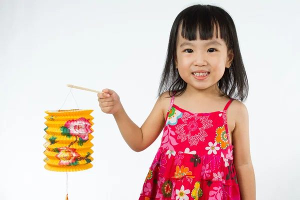 Chinese little girl holding latern — Stock Photo, Image