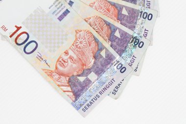 Malaysia Currency in white background clipart