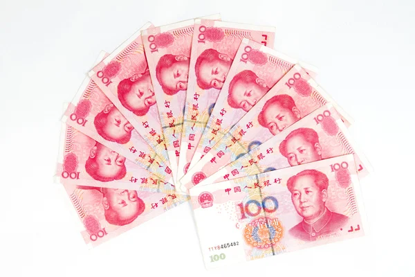 Cina Valuta su sfondo bianco — Foto Stock