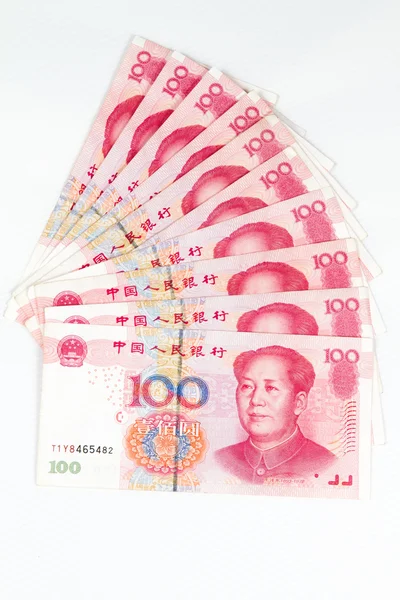 Cina Valuta su sfondo bianco — Foto Stock