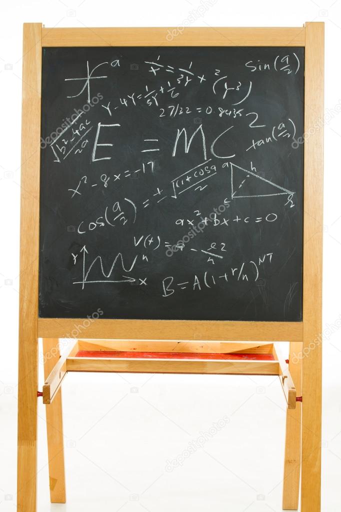 Blackboard with mathematics formulas