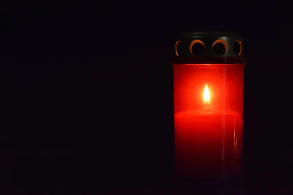 Votive Candle Dark Background — Stock Photo, Image