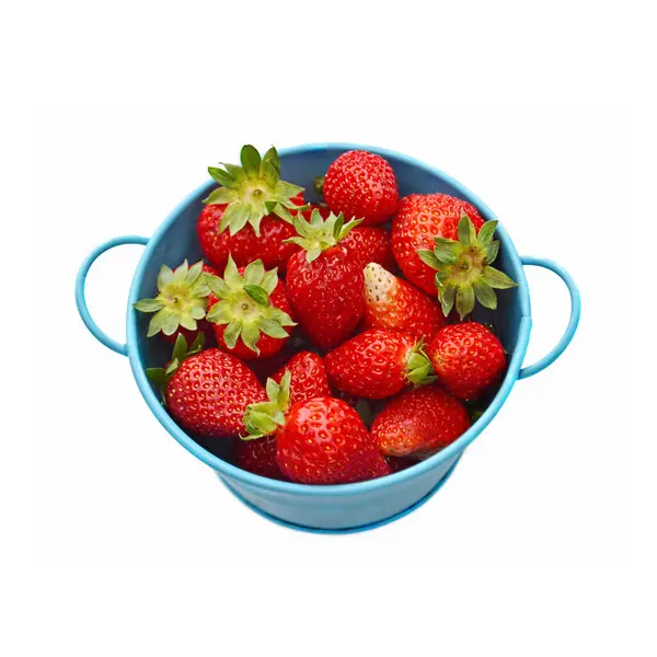 Bowl Fresh Strawberries Isolated White Background — Stock Photo, Image