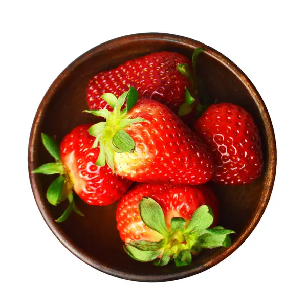 Strawberries Bowl Isolated White Background — Stock Photo, Image