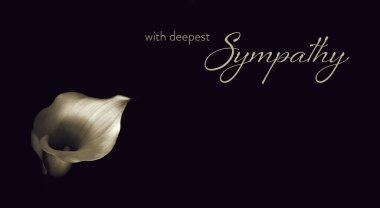 Sympathy card with calla lily flower 