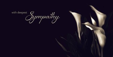 Sympathy card with calla lily flowers