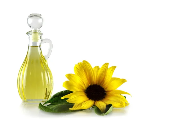 Sunflower Oil Decanter Isolated White Background — Stock Photo, Image