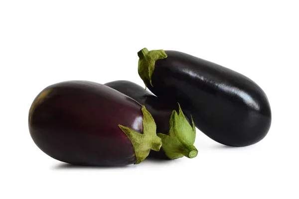 Aubergines Isolées Sur Fond Blanc — Photo