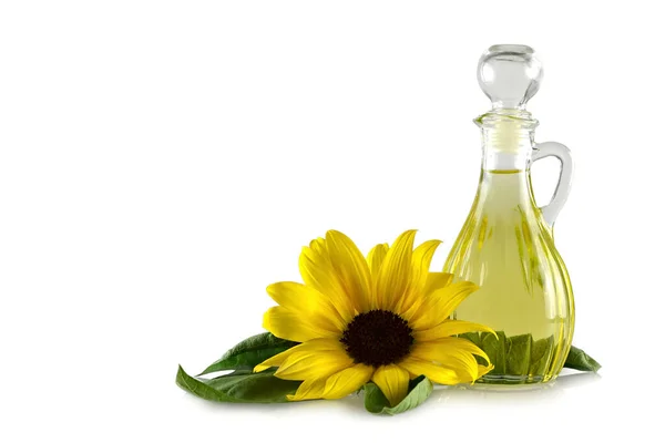 Sunflower Oil Decanter Isolated White Background — Stock Photo, Image