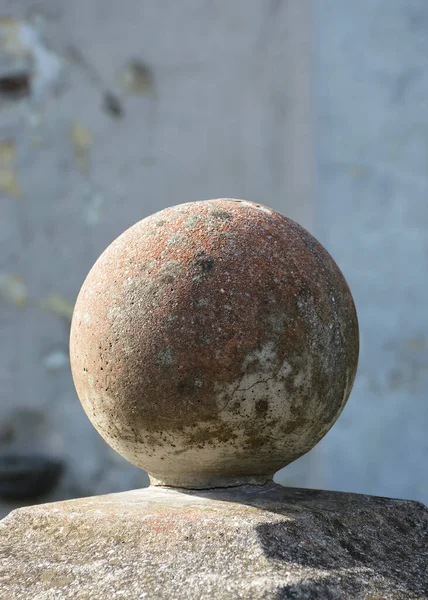 Final Bola Piedra Pedestal Tapa Poste Tradicional Tapa Poste — Foto de Stock