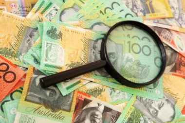 Avustralya para ve Büyüteç camı