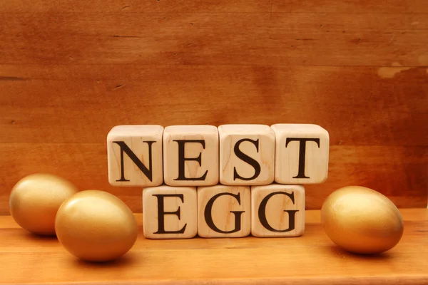 Blocchi di costruzione formano uovo nido — Foto Stock