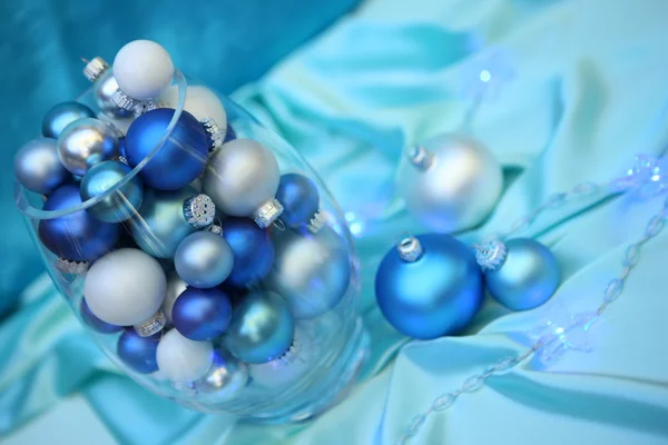 Beautiful blue christmas baubles — Stock Photo, Image