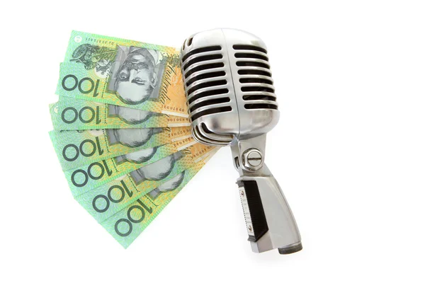 Australian Money avec microphone rétro — Photo